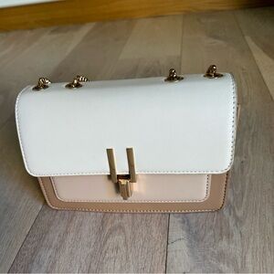 Chic White and Beige Crossbody Bag